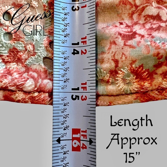 NWT GUESS Silvia Tie-Front Puff Sleeve Embroidered Eyelet Cotton Crop Top/XL - Picture 14 of 16